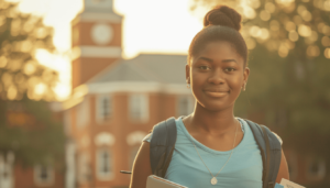 Black Wall Streets Across America: City Guides to Historic and Modern Hubs of Black Economic Power 4 A student on an HBCU campus, highlighting the role of education and culture in building Black economic power.