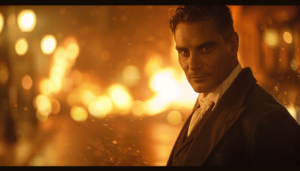 The 1921 Tulsa Race Massacre and the Destruction of Black Wall Street: Causes, Consequences, and Legacy 3 A chilling portrait of a complicit onlooker smirking as the Greenwood District burns during the 1921 Tulsa Race Massacre.
